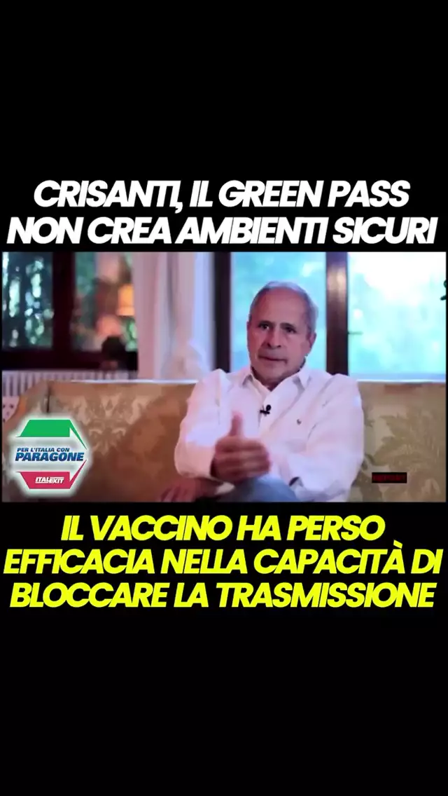 CRISANTI: IL GREENPASS NON CREA AMBIENTI SICURI!!!
