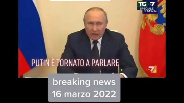 16 MARZO 2022 PUTIN È TORNATO A PARLARE!!!