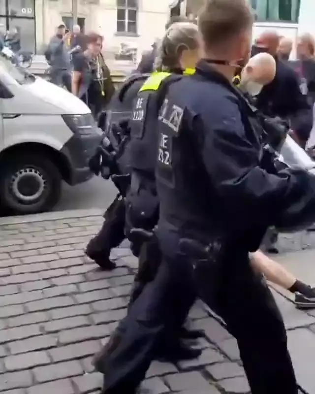 Germania,  Polizia picchia manifestante no green pass