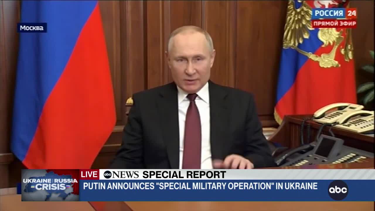 Putin / Russia ha autorizzato azioni militari nell'Ucraina / kÃ¼ndigt MilitÃ¤roperationen in Ukraine