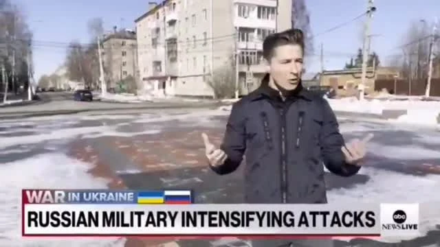 Troupe ABC news a Mosca intervista la gente