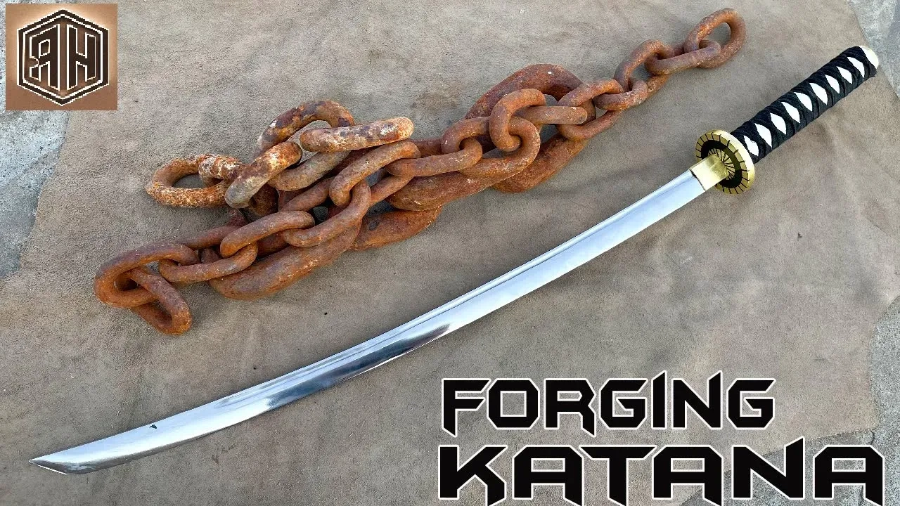 Forging a KATANA out of Rusted Iron CHAIN